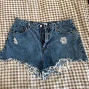 Forever 21 Distressed Blue Denim Cutoff Shorts